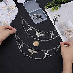4Pcs 2 Styles Brass Twisted Chains & Alloy Shoes Charms Sets&nbsp;HJEW-BM0001-09