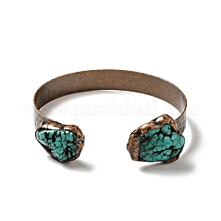Natural Turquoise Irregular Nugget Open Cuff Bangle&nbsp;G-D468-12R