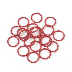 スプレー塗装された鉄のオープン丸カン  ラウンド  レッド  18ゲージ  10x1mm  内径：8mm&nbsp;X-IFIN-F149-B07