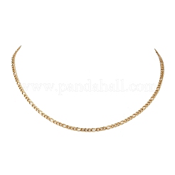 3mm 304ステンレススチールフィガロチェーンネックレス  ゴールドカラー  16.54インチ（42cm）&nbsp;NJEW-JN05830