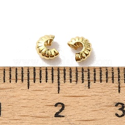 真鍮製つぶし玉カバーカシメ玉カバー  カドミウムフリー＆鉛フリー  24KGP本金メッキ  4x2.5mm  穴：2.5mm&nbsp;FIND-Z039-13A-G