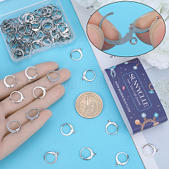 80Pcs 304 Stainless Steel Leverback Earring Findings&nbsp;STAS-SC0006-62P