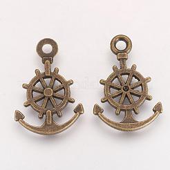 Tibetan Style Alloy Anchor with Helm Pendants&nbsp;PALLOY-2730-AB-FF