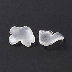 電気メッキガラスペンダント  花びらのチャーム  ホワイトスモーク  20x19x4mm  穴：1.2mm&nbsp;EGLA-H102-02B