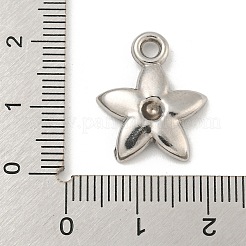 変色しない304ステンレススチールペンダント  花のチャーム  ステンレス鋼色  19.5x16x3mm  穴：2.1mm&nbsp;STAS-N103-140P