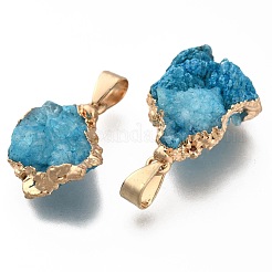 Natural Druzy Agate Pendants&nbsp;G-Q494-76