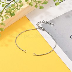 Tarnish Resistant 304 Stainless Steel Box Chains/Venice Chains Bracelets Making&nbsp;AJEW-JB00783-01