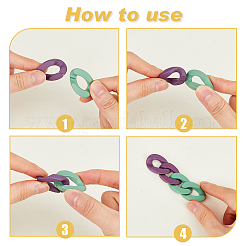 Spray Painted ABS Plastic & Acrylic Linking Rings&nbsp;OACR-FH0001-040