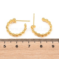 Brass Micro Pave Cubic Zirconia Stud Earrings&nbsp;KK-Z166-07G
