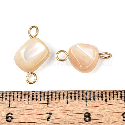 Natural Shell Nuggets Connector Charms&nbsp;STAS-D378-22G