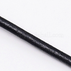牛革コード  革のアクセサリーコード  ジュエリーDIY製版材料  ブラック  3~3.4mm&nbsp;WL-WH0004-01F-01