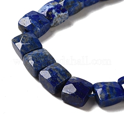 天然石ラピスラズリビーズ連売り  多面カット  正方形  9~10.5x9~10.5x5~5.5mm  穴：1mm  約39~42個/連  14.96~15.35インチ（38~39cm）&nbsp;G-C109-A17-02