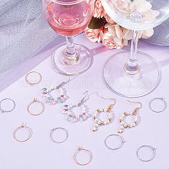 200Pcs 2 Colors Brass Wine Glass Charm Rings&nbsp;KK-SP0001-32A