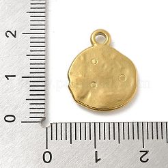 304ステンレススチールラインストーンペンダント  フラットラウンド  ゴールドカラー  18.5x15x2.5mm  穴：2mm&nbsp;STAS-I322-45G