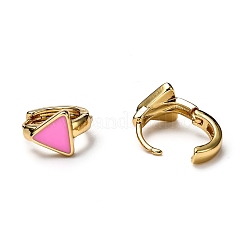 Brass Enamel Huggie Hoop Earrings&nbsp;EJEW-H121-24G