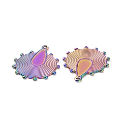 Ion Plating(IP) 304 Stainless Steel Pendant Cabochons Settings&nbsp;STAS-C003-08MC