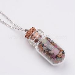 Glass Bottle Pendant Necklaces&nbsp;NJEW-JN01697