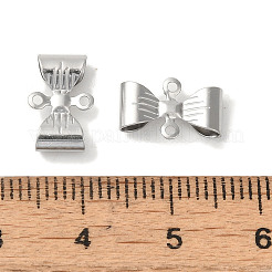 304ステンレススチールコネクタチャーム  蝶結び  プラチナ  11.5x7.5x3mm  穴：1mm&nbsp;STAS-P363-01P