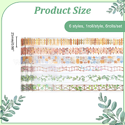 6Rolls 6 Styles Story of Four Seasons PET Self-Adhesive Stickers&nbsp;DIY-ME0003-68