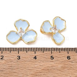 Brass Micro Pave Clear Cubic Zirconia Pendants&nbsp;CU-CBA746B-05G