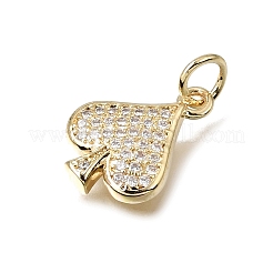 Brass Micro Pave Clear Cubic Zirconia Charms&nbsp;CU-L001-19G-04