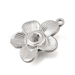 304ステンレスペンダント  花のチャーム  ステンレス鋼色  20x15x2.5mm  穴：1.4mm&nbsp;SA-CBAF4B0-01P-02
