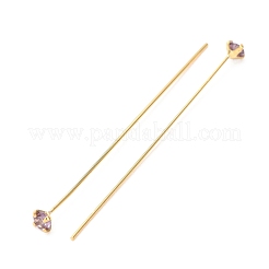 Brass Micro Pave Cubic Zirconia Stud Earring Findings&nbsp;CU-CBA4618-01G-07