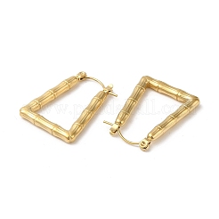 ラックメッキ 304 ステンレスフープピアス 女性用  台形  18KGP本金メッキ  26.5x20.5x3mm&nbsp;EJEW-Z026-35G