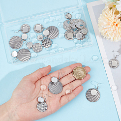 Blank Dome 316 Surgical & 304 Stainless Steel Dangle Earrings DIY Making Kit&nbsp;DIY-SC0024-45