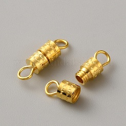 真鍮製ネジ式クラスプ  コラム  ゴールドカラー  12~14mm  穴：2.5mm&nbsp;KK-WH0088-45B-G