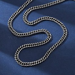 4.5mm 201 ステンレススチール キューバンリンクチェーンネックレス  ガンメタ色  23.94インチ（60.8cm）&nbsp;NJEW-Q013-14C