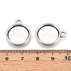 チベット風合金カボションセッティングペンダント  片面  カドミウムフリー＆鉛フリー  フラットラウンド  アンティークシルバー  トレイ：14mm  21x17.5x2.5mm  穴：2.2mm&nbsp;PALLOY-N178-13AS-B