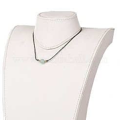 Faceted Natural Dyed Green Aventurine Pendant Necklaces&nbsp;NJEW-JN03230-04