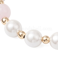 3Pcs 3 Styles Shell Pearl & Natural & Synthetic Mixed Gemstone Round Beadeded Bracelets for Women&nbsp;BJEW-JB12502
