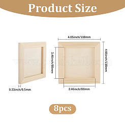 DIY子供木製装飾粘土額縁  パパイヤホイップ  正方形  118x118x8.5mm  内径：88x88mm&nbsp;WOOD-WH20008-07E