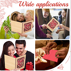 Valentine's Day Wooden Greeting Cards&nbsp;DIY-CP0011-91B