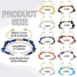 10Pcs 10 Styles Natural & Synthetic Mixed Stone Chip & Glass Seed Beaded Braided Bracelet Making&nbsp;AJEW-TA00055