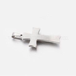 変色しにくい304ステンレススチール製クロスペンダント  ステンレス鋼色  45x26.5mm  穴：8x5mm&nbsp;STAS-M185-33P