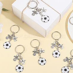 20Pcs Alloy Enamel Football Keychain&nbsp;KEYC-SC00001