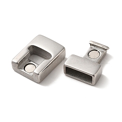 Tarnish Resistant 304 Stainless Steel Magnetic Clasps with Glue-in Ends&nbsp;STAS-P325-01P