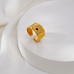 304 Stainless Steel Rhinestone Cuff Open Rings for Women&nbsp;CV9797-1