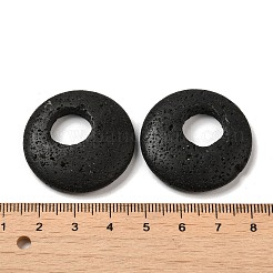 天然溶岩岩ペンダント  ドーナツ/円盤チャーム  27.5~28x5~6mm&nbsp;G-T122-76R
