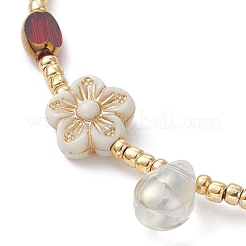 Glass Seed & Plastic Pearl Beaded Bracelet for Women&nbsp;BJEW-JB09687