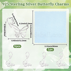 5Pcs 925 Sterling Silver Charms&nbsp;STER-BBC0009-44C