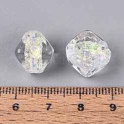手作りの箔ガラスビーズ連売り  双円錐形  透明  12~14.5x14.5~16x14.5~16mm  穴：1~1.4mm  約30個/連  15.16~15.55インチ（38.5~39.5cm）&nbsp;FOIL-N033-01E