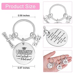 9 Sets Graduation Gift Stainless Steel Keychains Ring For Recent Graduates&nbsp;JX528A