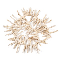 不透明アクリル模造サンゴビーズ連売り  ナゲット  ミックスカラー  27~47x12~18x5~6mm  穴：1.5mm  約100個/連  22.24''~22.44''（56.5~57センチメートル）&nbsp;SACR-P033-01A