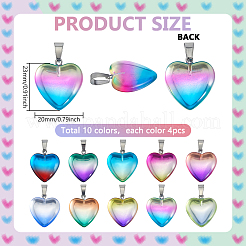 40Pcs 10 Colors Handmade Lampwork Pendants&nbsp;LAMP-PH0001-54