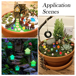 30Pcs 2 Styles Luminous Resin Mushroom Ornament&nbsp;RESI-TA0004-04A