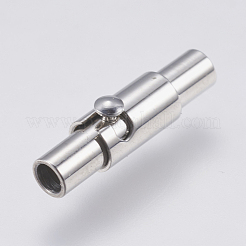 変色しにくい304ステンレススチール製マグネット留め具  コラム  ステンレス鋼色  15x4x4.5mm  穴：2mm&nbsp;STAS-O114-009P